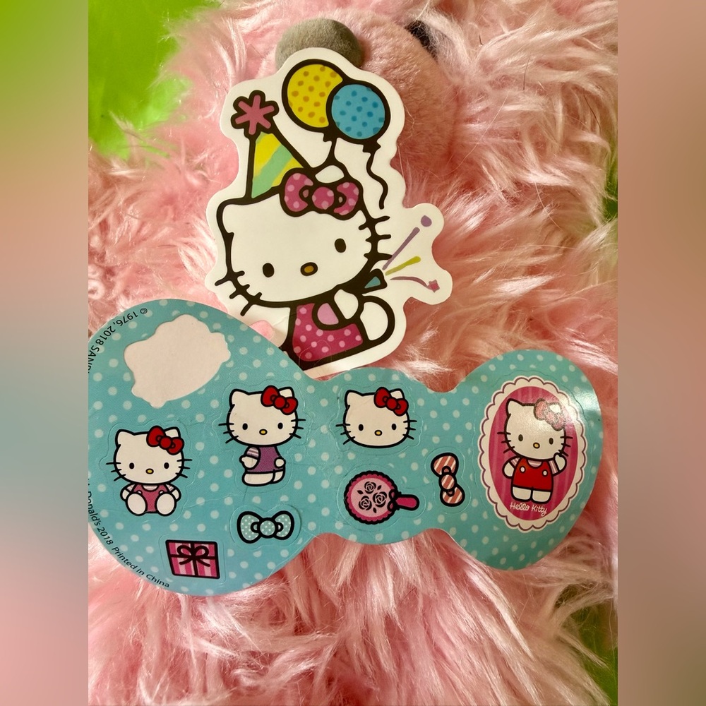 Kawaii Sanrio Party Hello Kitty Sticker Set (one missing sticker)